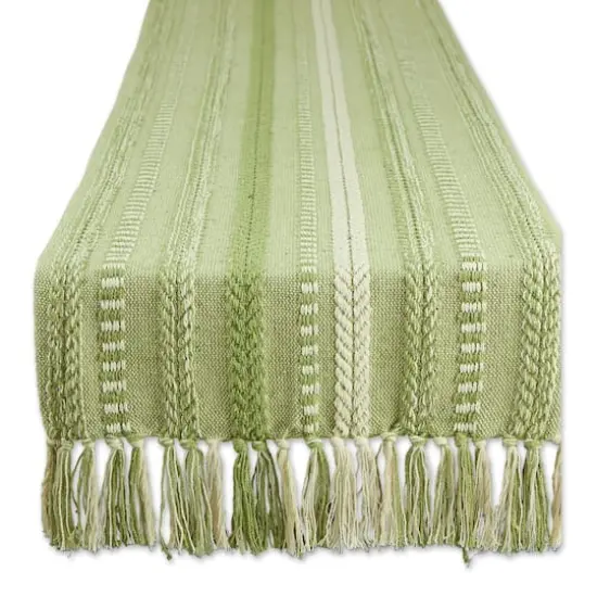 DII&reg; 72" Braided Stripe Table Runner Antique Green {1}