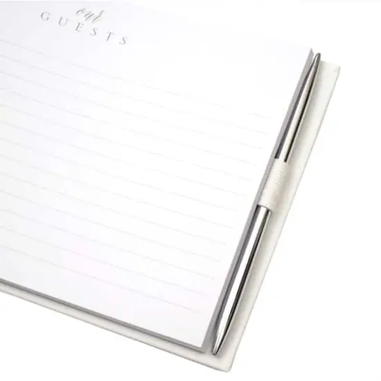 White & Silver Guest Book & Pen Set by Celebrate It&trade; {4}