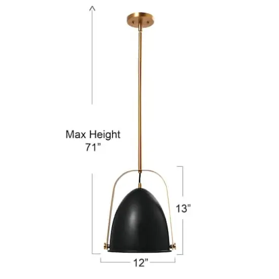 Hello Honey&reg; 5.9ft. 2-Tone Metal Ceiling Light Black and Brushed Gold {7}