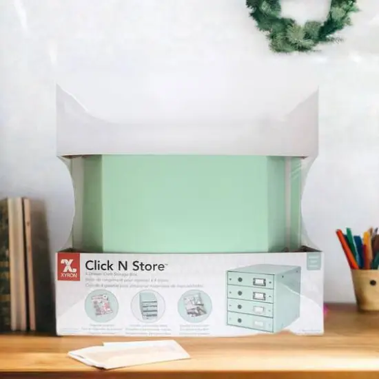 Xyron&reg; Mint Green 4 Drawer Click N Store Storage Box {2}