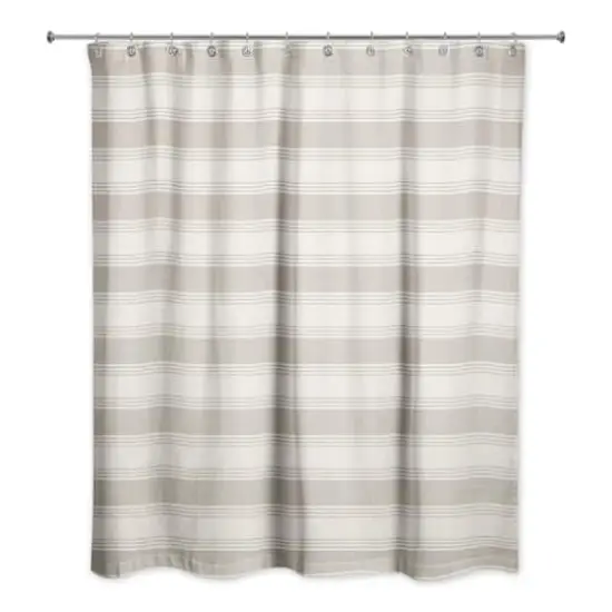 Stripe Shower Curtain Taupe {1}