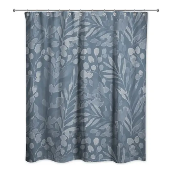 Blue Floral Shower Curtain {1}