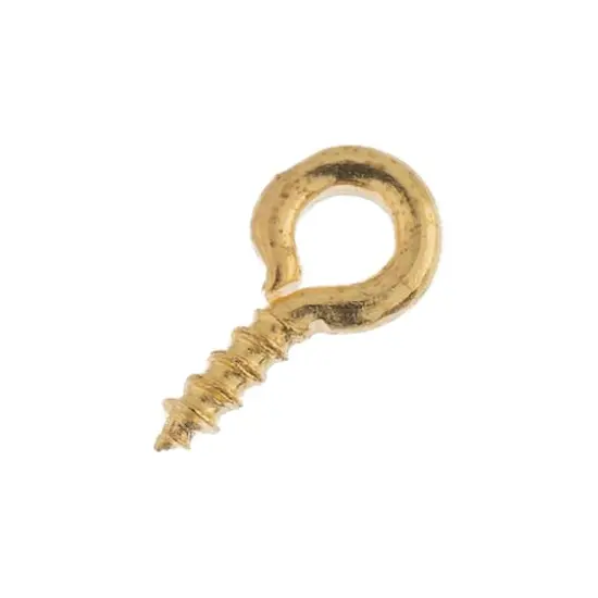 John Bead Must Have Findings 8mm x 4mm Screw Eye Pins, 20ct. Gold {1}
