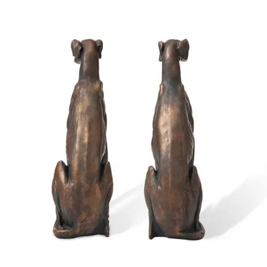 Glitzhome&reg; 30.25" Bronze Sitting Greyhound Dogs, 2ct. {8}