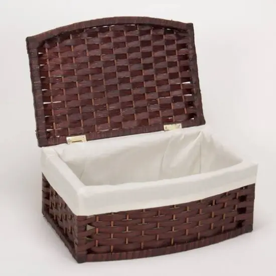 Household Essentials 7" Woven Basket with Lid Brown {7}