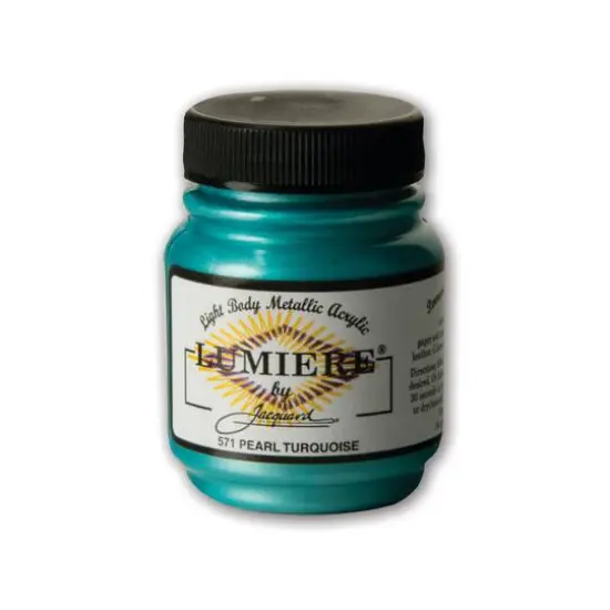 Jacquard Lumiere Metallic Acrylic Paint, 2.25oz. Pearlescent Turquoise {1}