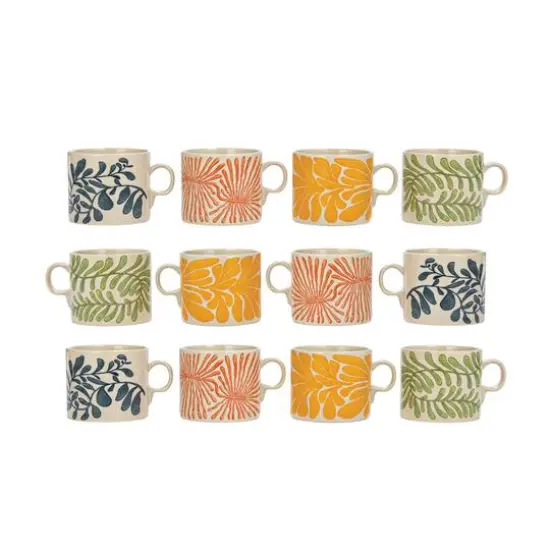 Hello Honey® 14oz. Abstract Foliage Print Stoneware Mug, 12ct. {1}
