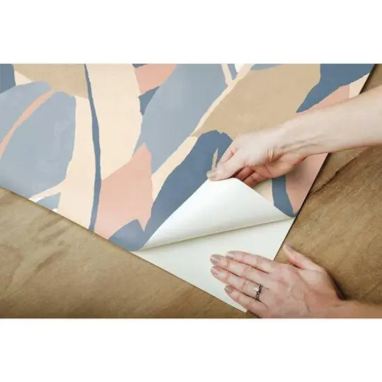 RoomMates Hearts of Palm Peel & Stick Wallpaper Blue/Pink {11}