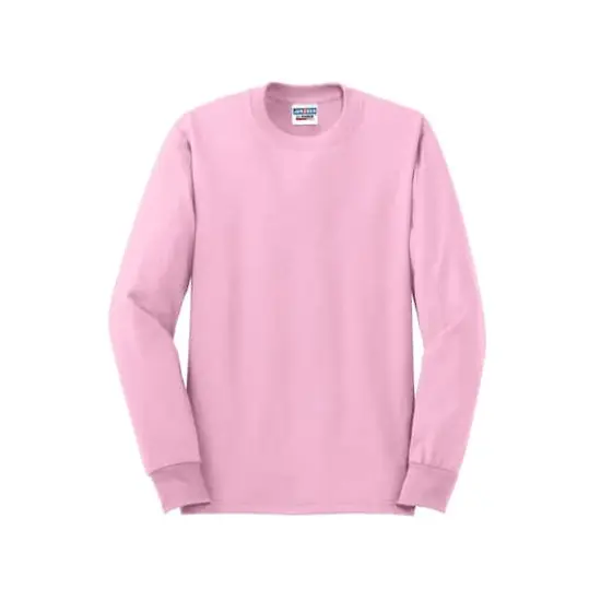 JERZEES&reg; Dri-Power&reg; 50/50 Cotton/Poly Long Sleeve T-Shirt Classic Pink {1}