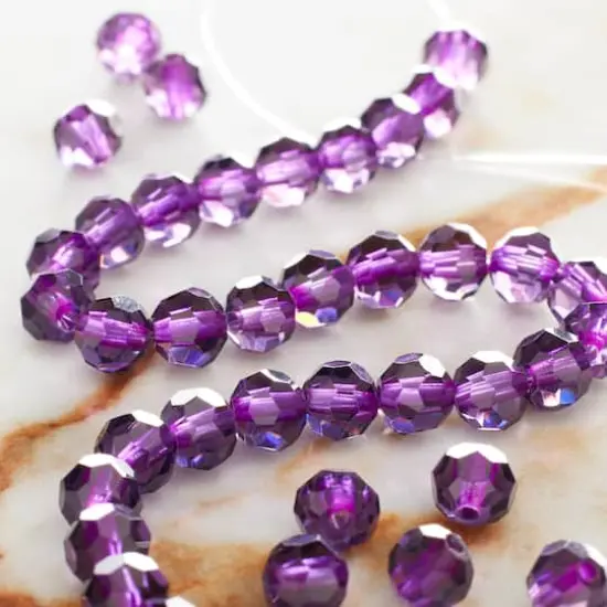 Purple Glass Faceted Round Beads, 6mm by Bead Landing&trade; {3}