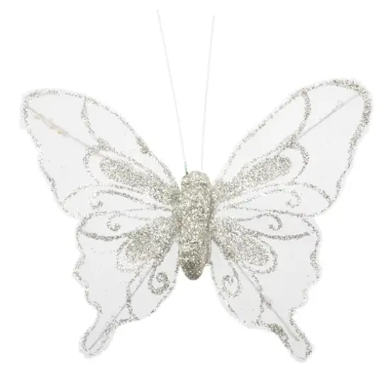 Glitter Butterfly Embellishments, 3ct. by Ashland&reg; Silver {4}