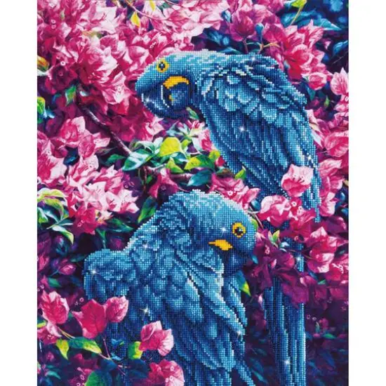 Diamond Dotz&reg; Intermediate Blue Parrots Diamond Painting Kit {1}
