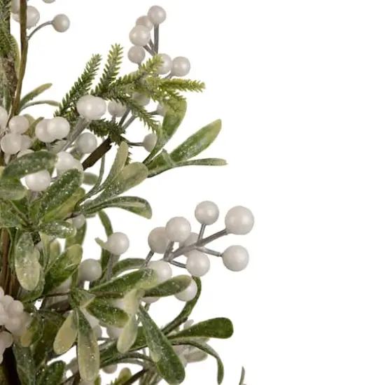 2ft. Unlit Potted White Berry & Frosted Pine Christmas Tree {5}