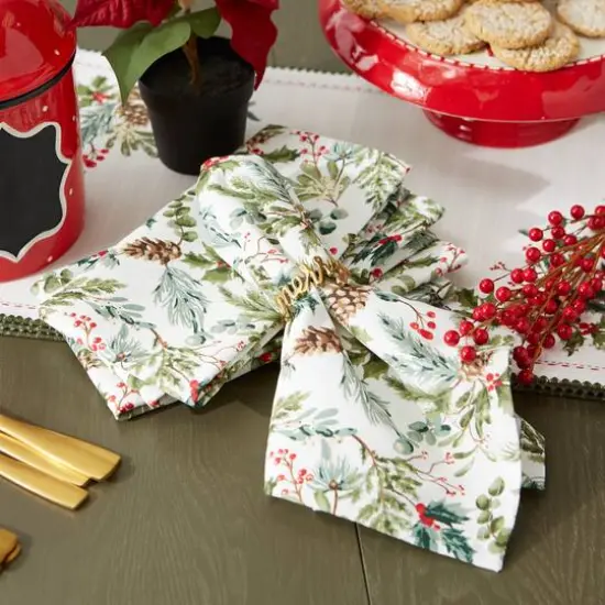 DII&reg; Heritage Holiday Sprigs Printed Napkin Set, 4ct. {6}