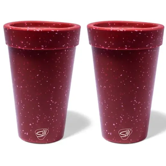 Silipint&reg; 16oz. Silicone Coffee Tumblers, 2ct. Red Speckled {1}
