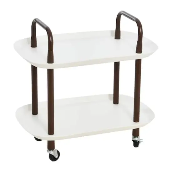 Hello Honey&reg; Main + Mesa&trade; 2-Tier Modern Plastic and Metal Trolley White and Brown {1}