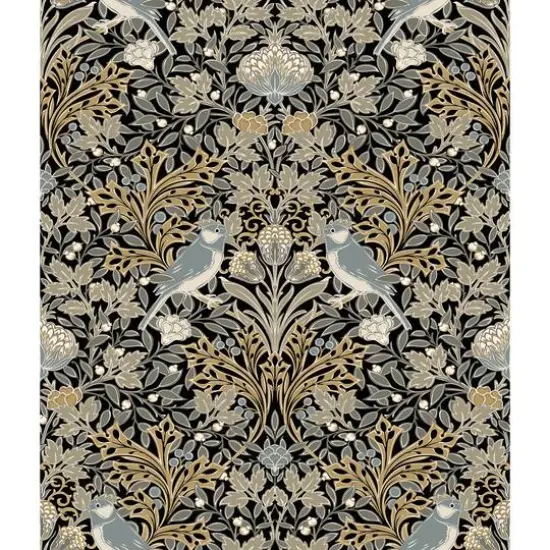 RoomMates Garden Aviary Peel & Stick Wallpaper Black {1}