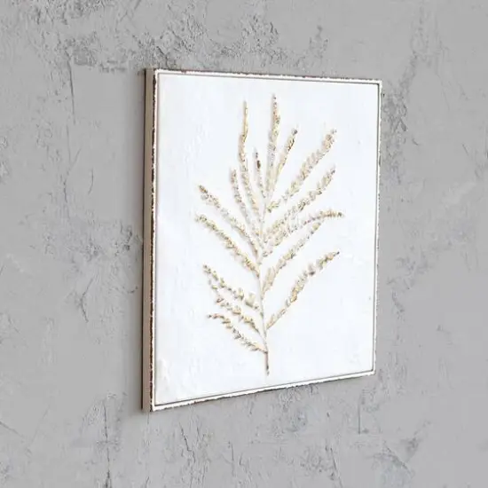 Hello Honey&reg; White Botanical Square Embossed Metal Wall D&eacute;cor {3}