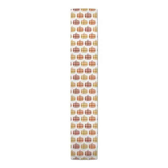 72" Plaid Pumpkins Poly Twill Table Runner {4}