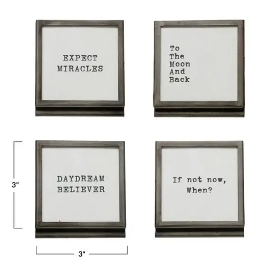 Hello Honey&reg; 4 Pack Black Square Metal & Glass Frame with Easel & Saying {1}
