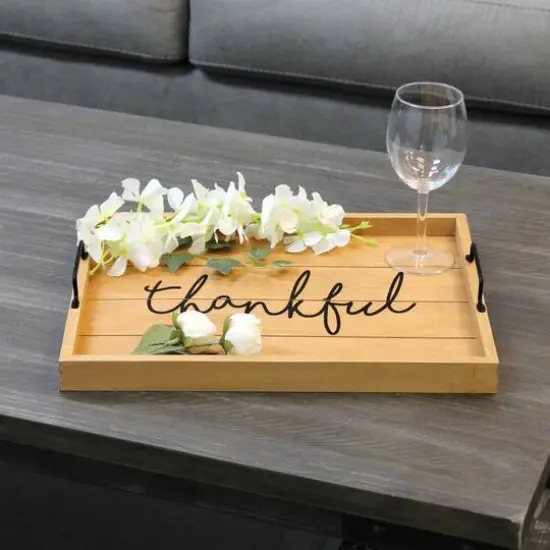 Elegant Designs&trade; 15.5" Thankful Serving Tray with Handles {6}