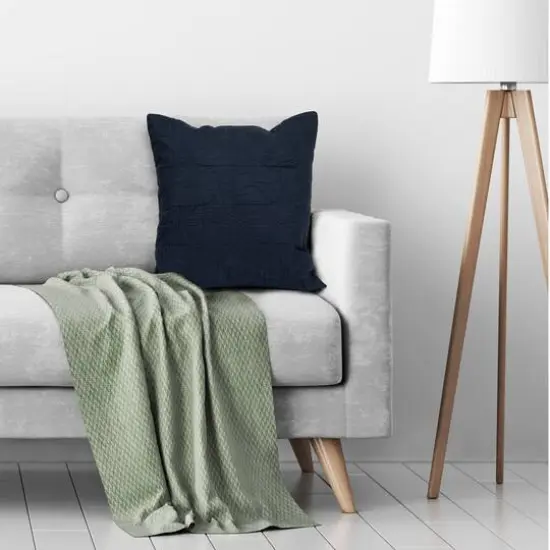 Hello Honey&reg; Blue Square Modern Geometric Quilted Pillow Cover {4}