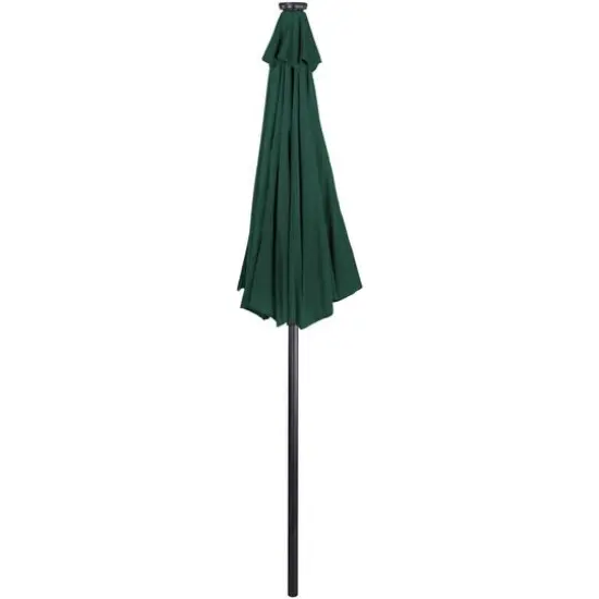 9ft. Solar Lighted Outdoor Patio Market Umbrella Hunter Green {5}
