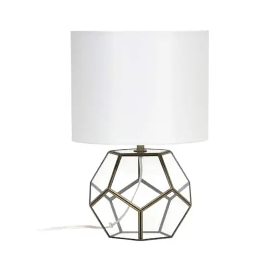 Lalia Home 15.5" Transparent Octagonal Brass Table Lamp {1}