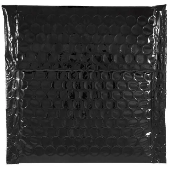 JAM Paper 5.5" x 6.5" Bubble Padded Mailers with Hook & Loop Closure, 100ct. Black Metallic {1}