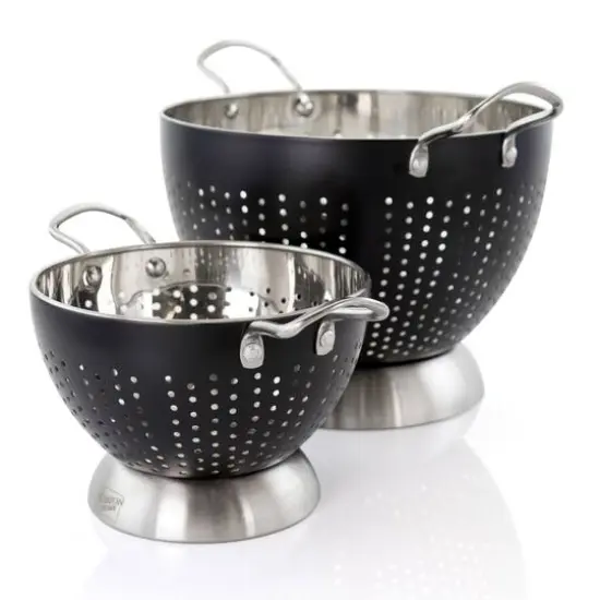 Gibson Home Black Crossen Stainless Steel Colander Set {6}