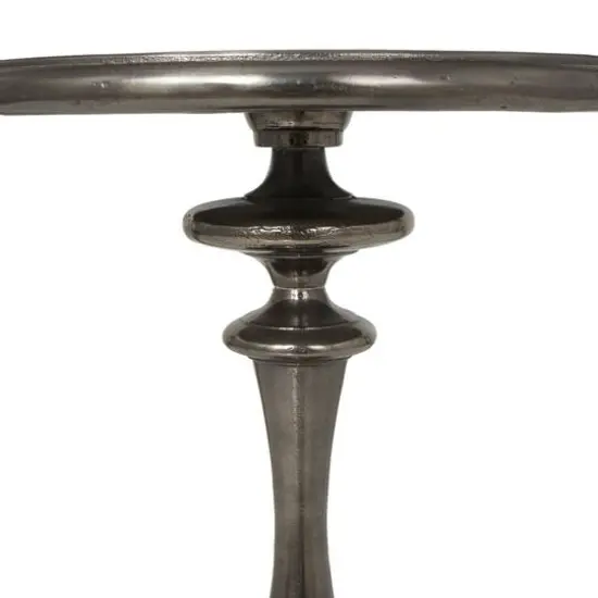 23" Black Aluminum Turned Style Accent Table {8}