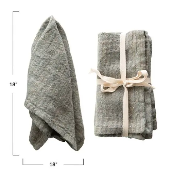 Hello Honey&reg; Blue Striped Square Woven Linen Napkin, 4ct. {3}