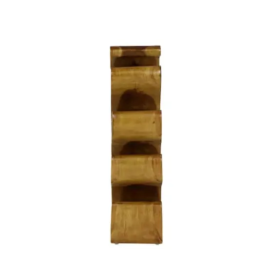 28" Brown Wood Rustic Wine Holder Rack {4}