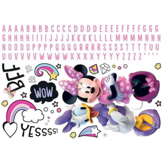 RoomMates Minnie Mouse Peel & Stick Giant Wall Decal Set with Alphabet {1}