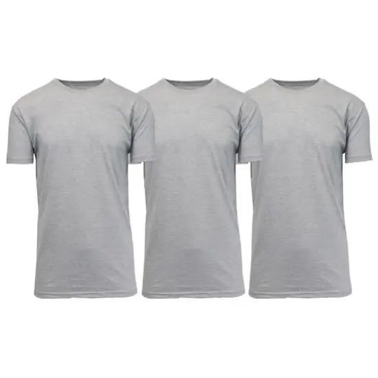 Galaxy By Harvic Crew Neck Men's T-Shirt 3 Pack Heather Gray {1}