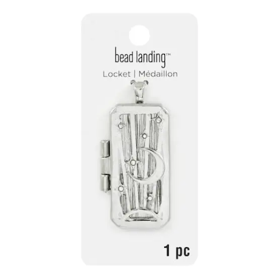 Silver Celestial Rectangle Locket by Bead Landing&trade; {5}