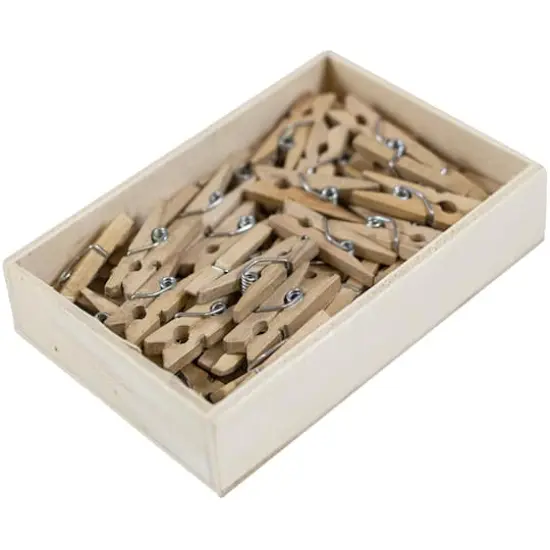 JAM Paper 7/8" Wood Clothespins, 100ct. Natural Brown {4}
