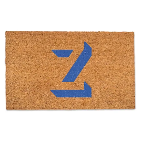 Blue Shadow Monogram Natural Coir Doormat Z {1}