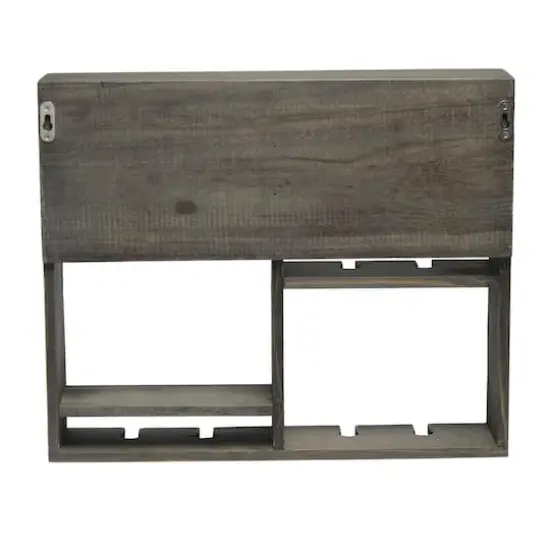 Elegant Designs Wall Mounted Wine Rack Shelf & Glass Holder Rustic Gray {9}
