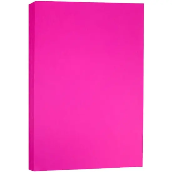 JAM Paper Bright 11" x 17" Tabloid Cardstock, 50 Sheets Fuchsia {1}