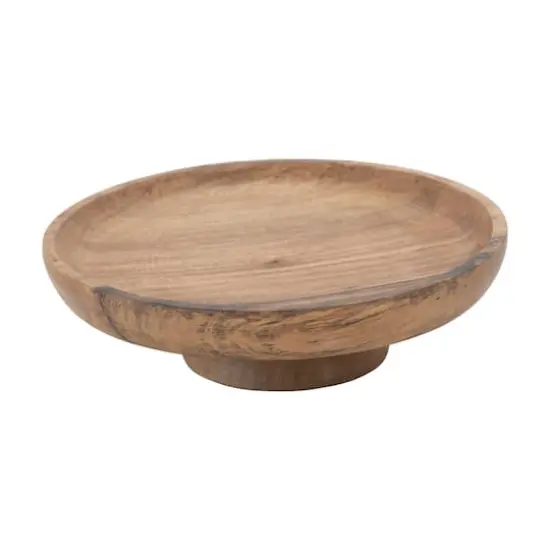 Hello Honey&reg; 12" Mango Wood Footed Cake Stand {1}