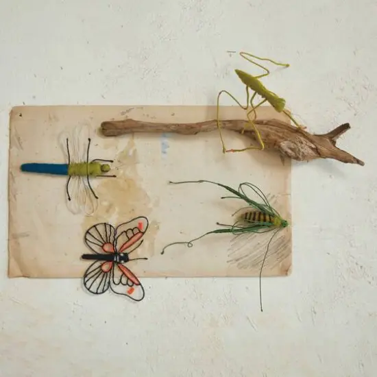 Hello Honey&reg; 4 Pack Wire Insect Handmade Wool Felt Ornaments {3}