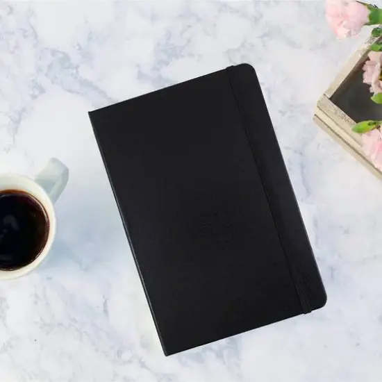 JAM Paper Medium Hardcover Notebook with Elastic Band Black {7}