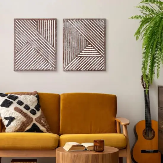 American Art D&eacute;cor&trade; Walnut Brown Contemporary Wood Wall D&eacute;cor Set {3}