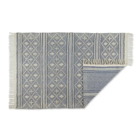 DII&reg; Textured Hand-Loomed Rug, 4ft. x 6ft. Natural and French Blue {4}