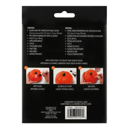 5.5" Jack-O'-Lantern Light-Up 3D Diamond Art Kit by Make Market&reg; {5}