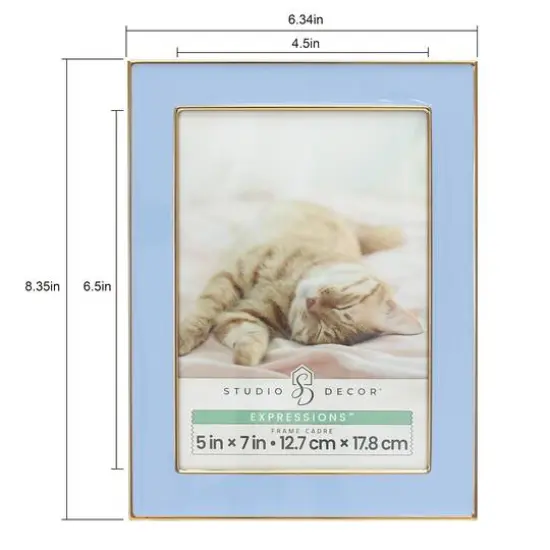Expressions&trade; 5" x 7" Gold Trim Tabletop Frame by Studio D&eacute;cor&reg; Blue {7}