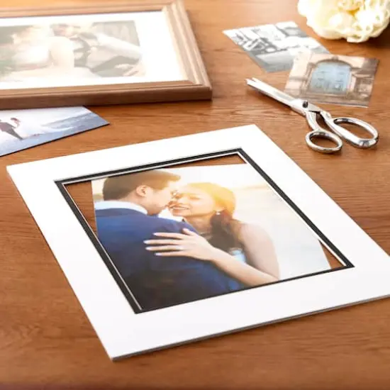 11" x 14" Double Mat By Studio D&eacute;cor&reg;, 8" x 10" Opening White/Black {3}