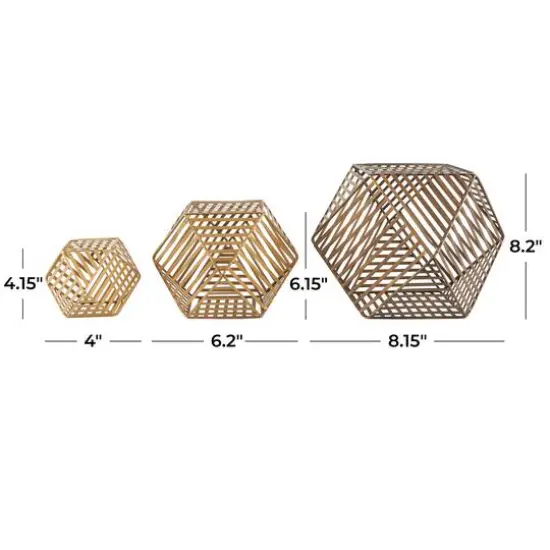 Gold Metal Geometric Sculpture Set, 3ct. {9}