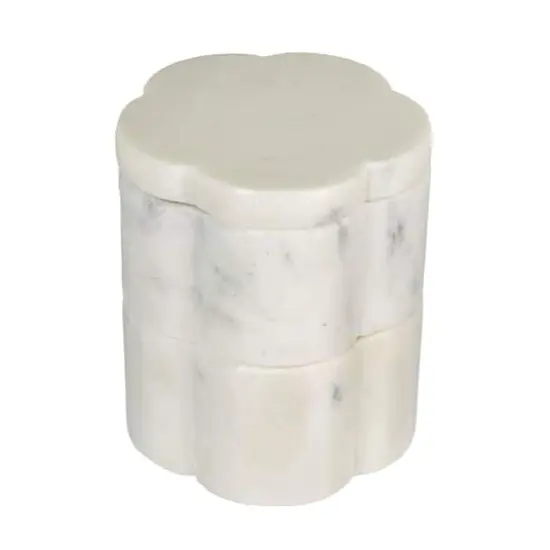 Hello Honey Elegant White Marble Pinch Pot with Lid {1}